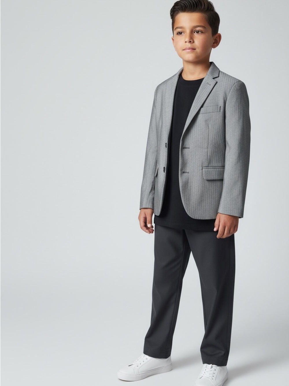 Lauren Ralph Lauren Boys 12R Gray Herringbone Blazer Sport Coat